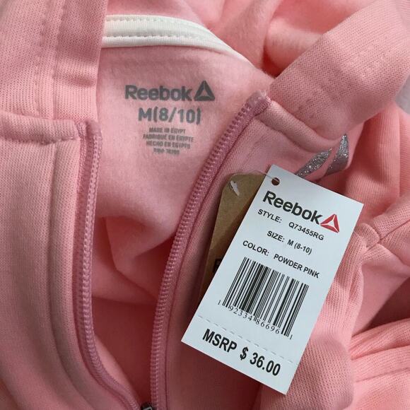 Reebok NWT Full Zip Performance Hoodie Girls M (8-10) - Picture 8 of 10